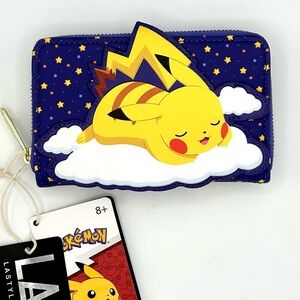 Loungefly Pokemon Sleeping Pikachu Dreams Wallet Purple New